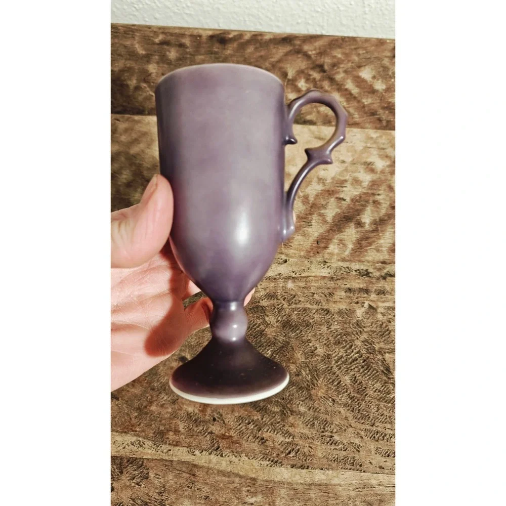 Antique Porcelain Purple Demitasse Cup And‎ Saucer